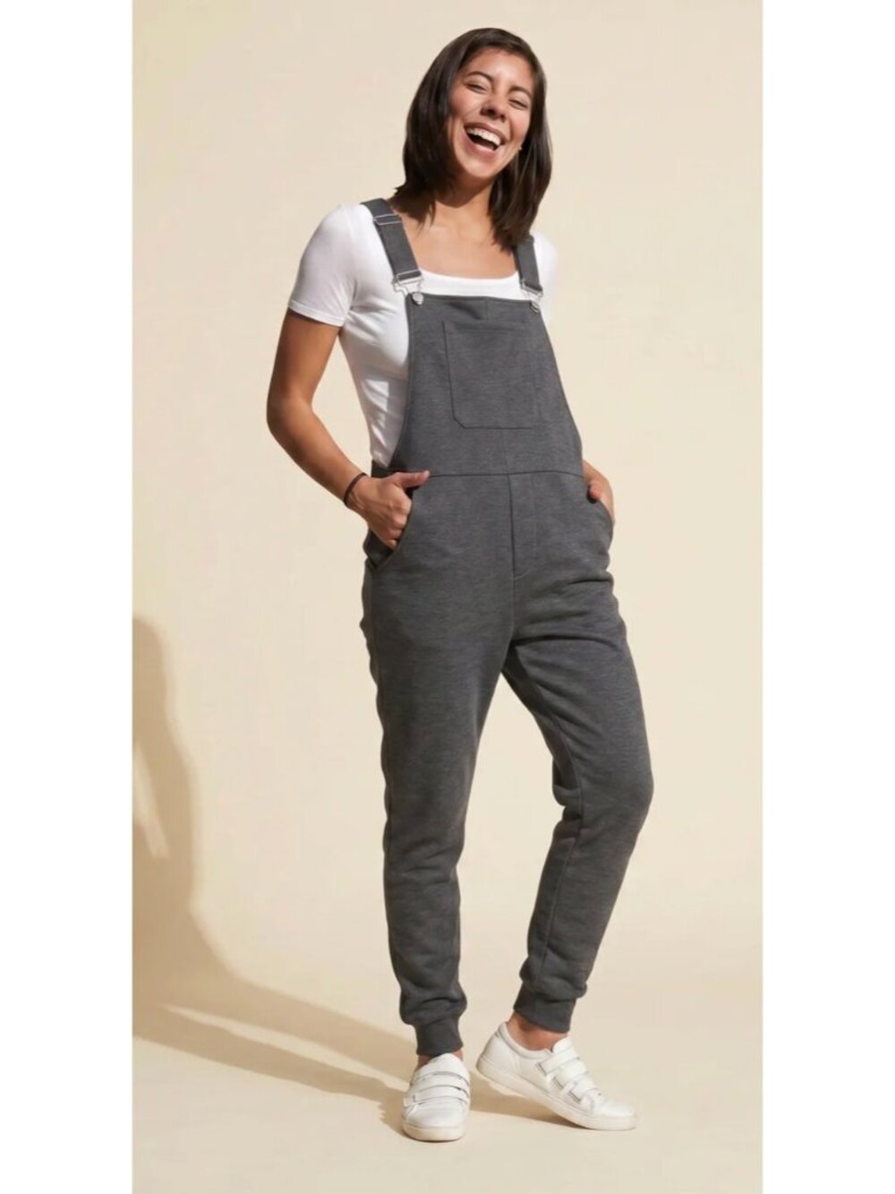 Swoveralls Unisex Charcoal Gray Jogger Overalls Stretch Casual Lounge Farm Lg